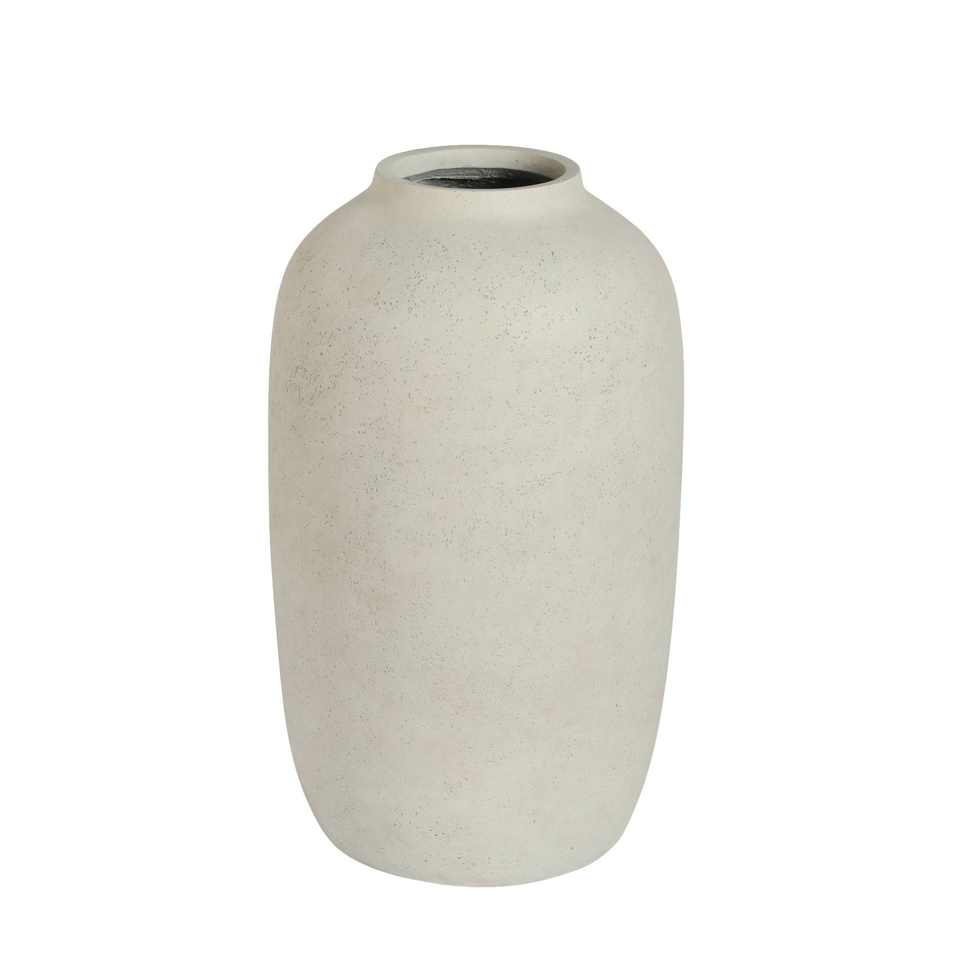Grand pot de fleurs effet béton intérieur extérieur imperméable 30x51cm blanc - ComfortXL Outdoor Living - Image 7