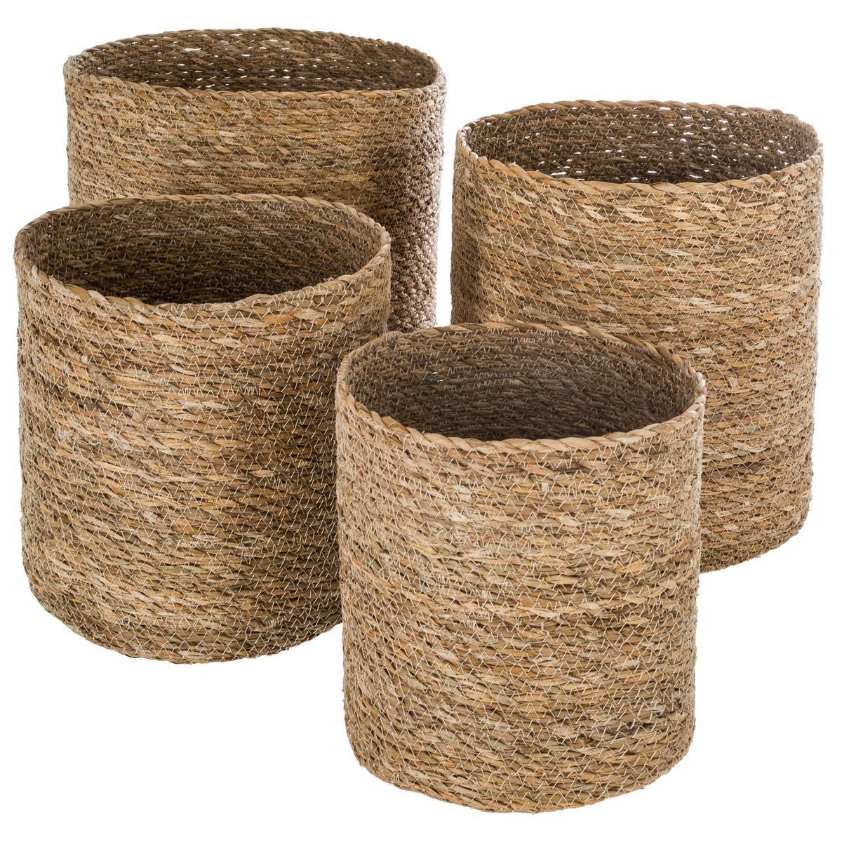 Atmosphera - Set de 4 paniers roseau D19/22/24/28cm - Atmosphera Créateur d'intérieur - Imagen 1
