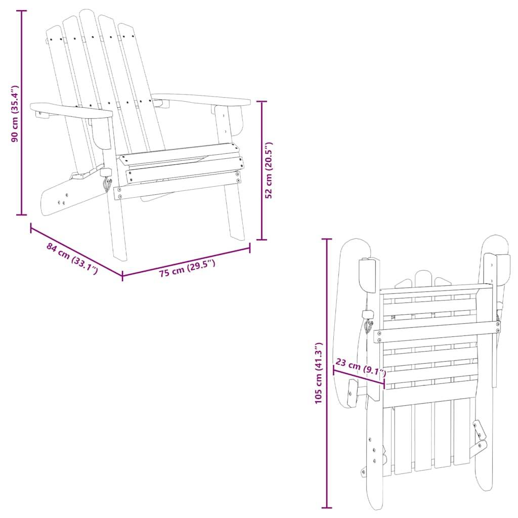Vidaxl - Chaises Adirondack de jardin lot de 2 Bois massif d'acacia vidaXL 3145014 - Imagen 3
