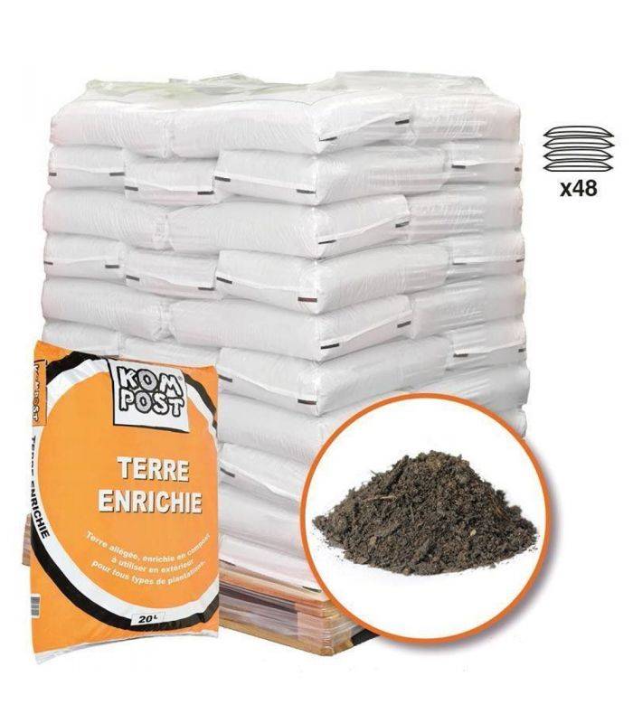 Mélange de terre végétale enrichie RACINE pour bacs et jardinières 48 sacs 20 litres - Image 1