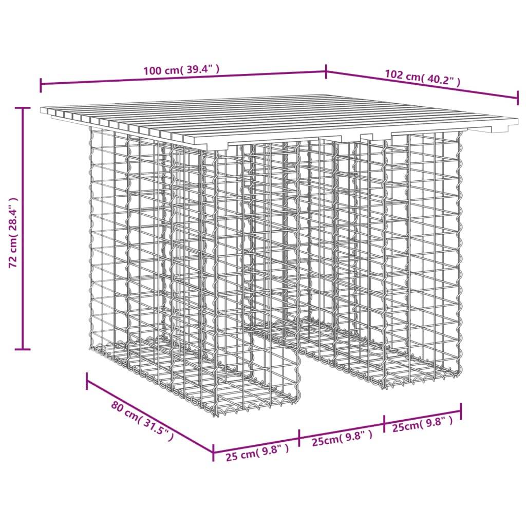 Maison Chic - Banc de jardin - Banc d'extérieur - Banquette design gabion 100x102x72 cm bois de pin imprégné-JU13959 - Imagen 7