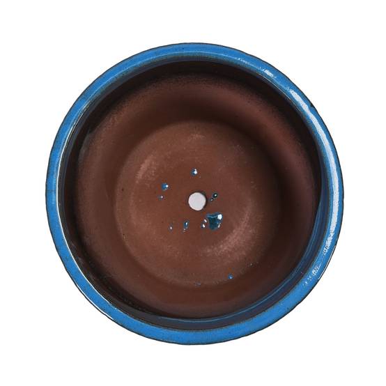 Lot de 3 pots de fleurs en céramique pour intérieur et extérieur avec drainage Bleu Antique - ComfortXL Outdoor Living - Image 6