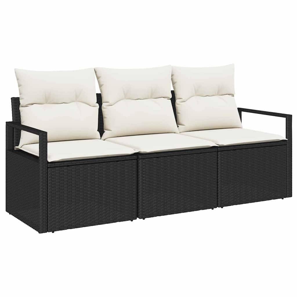 ComfortXL - Petit salon de jardin 3 places en polyrotin modulable pour balcon Noir – ComfortXL Outdoor Living - Image 2