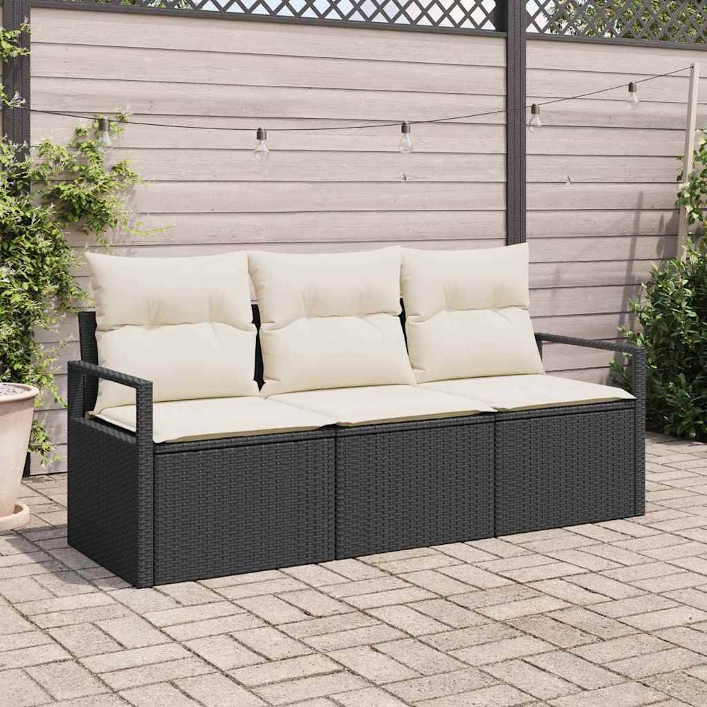ComfortXL - Petit salon de jardin 3 places en polyrotin modulable pour balcon Noir – ComfortXL Outdoor Living - Image 1
