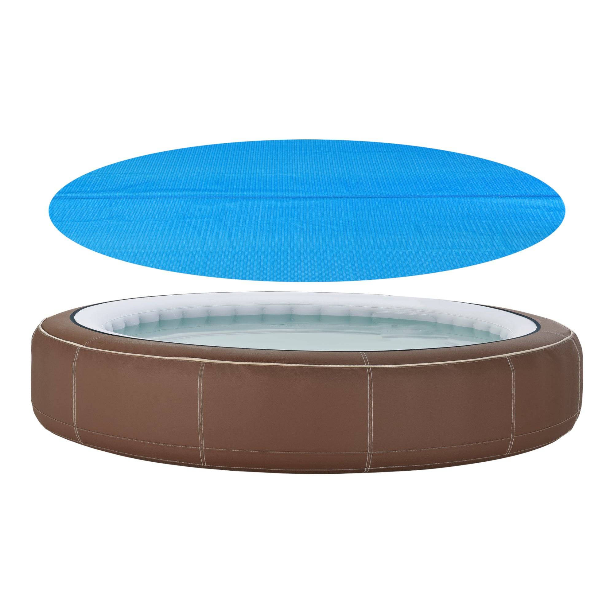 Helloshop26 - Bâche solaire de piscine ronde diamètre 244 cm polyéthylène bleu - Imagen 2