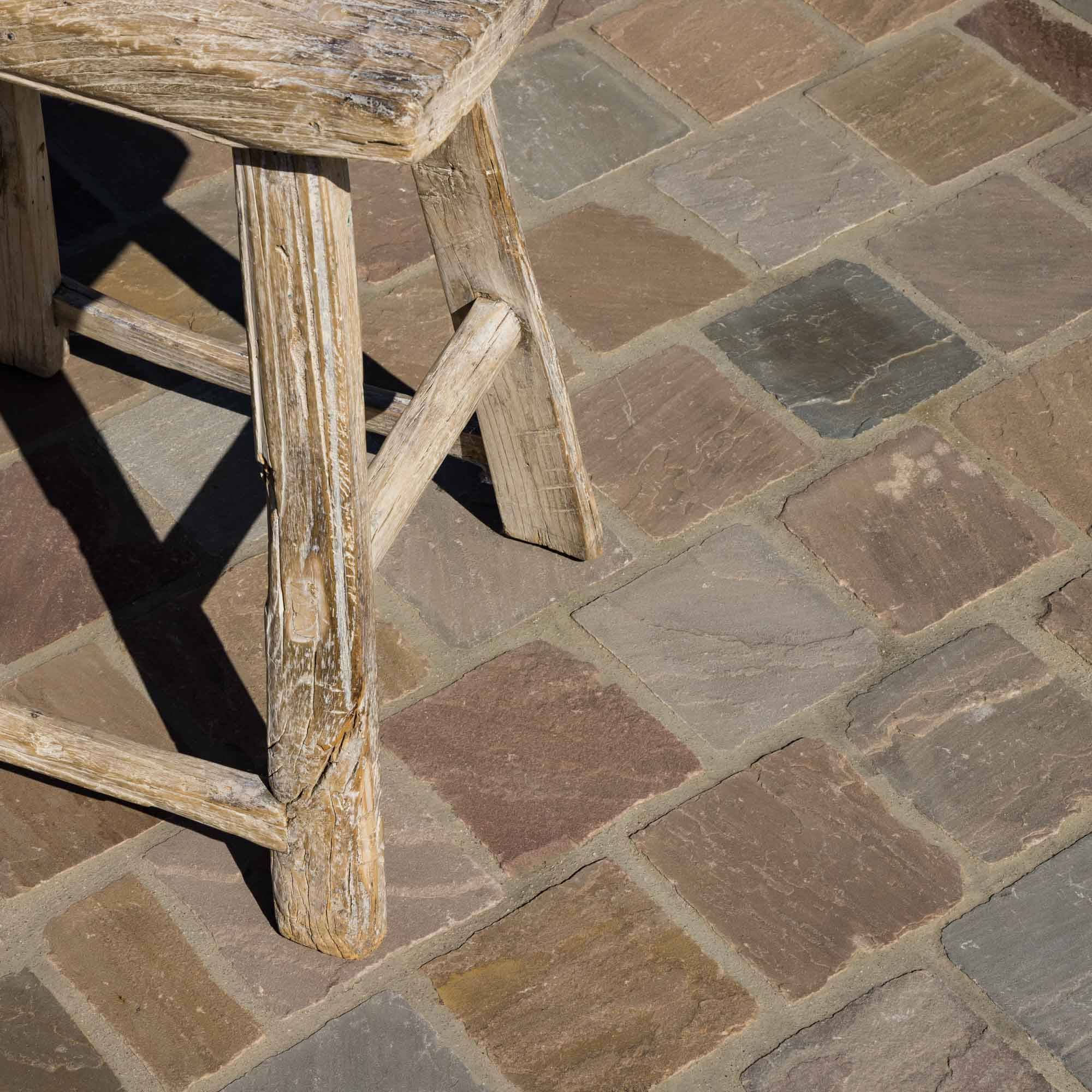 Pavé Grès Kandla Multicolore 14x14x2-2,5 cm (vendu au m² - 42 pavés/m²) - RO'MA NATURE - Image 1
