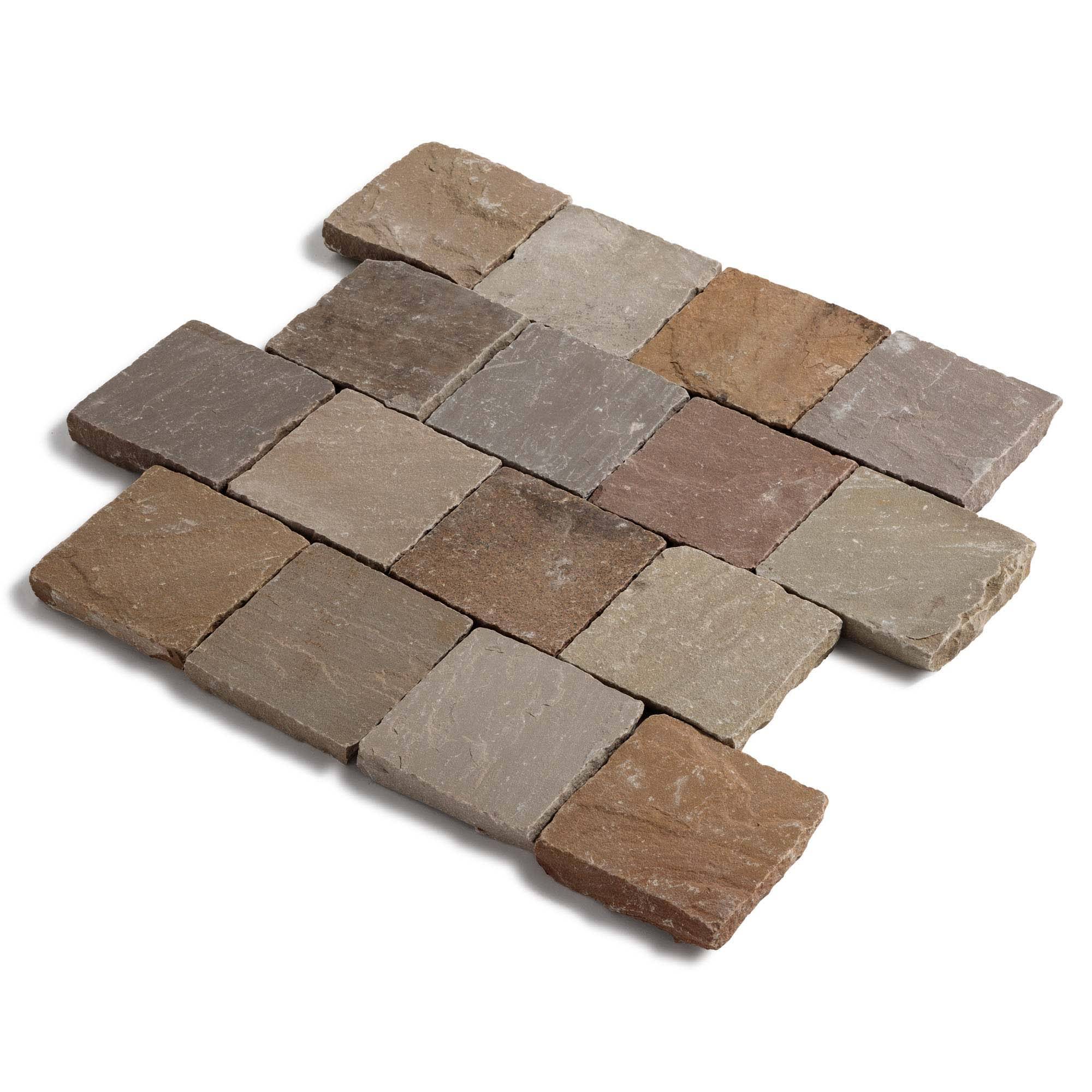 Pavé Grès Kandla Multicolore 14x14x2-2,5 cm (vendu au m² - 42 pavés/m²) - RO'MA NATURE - Image 5