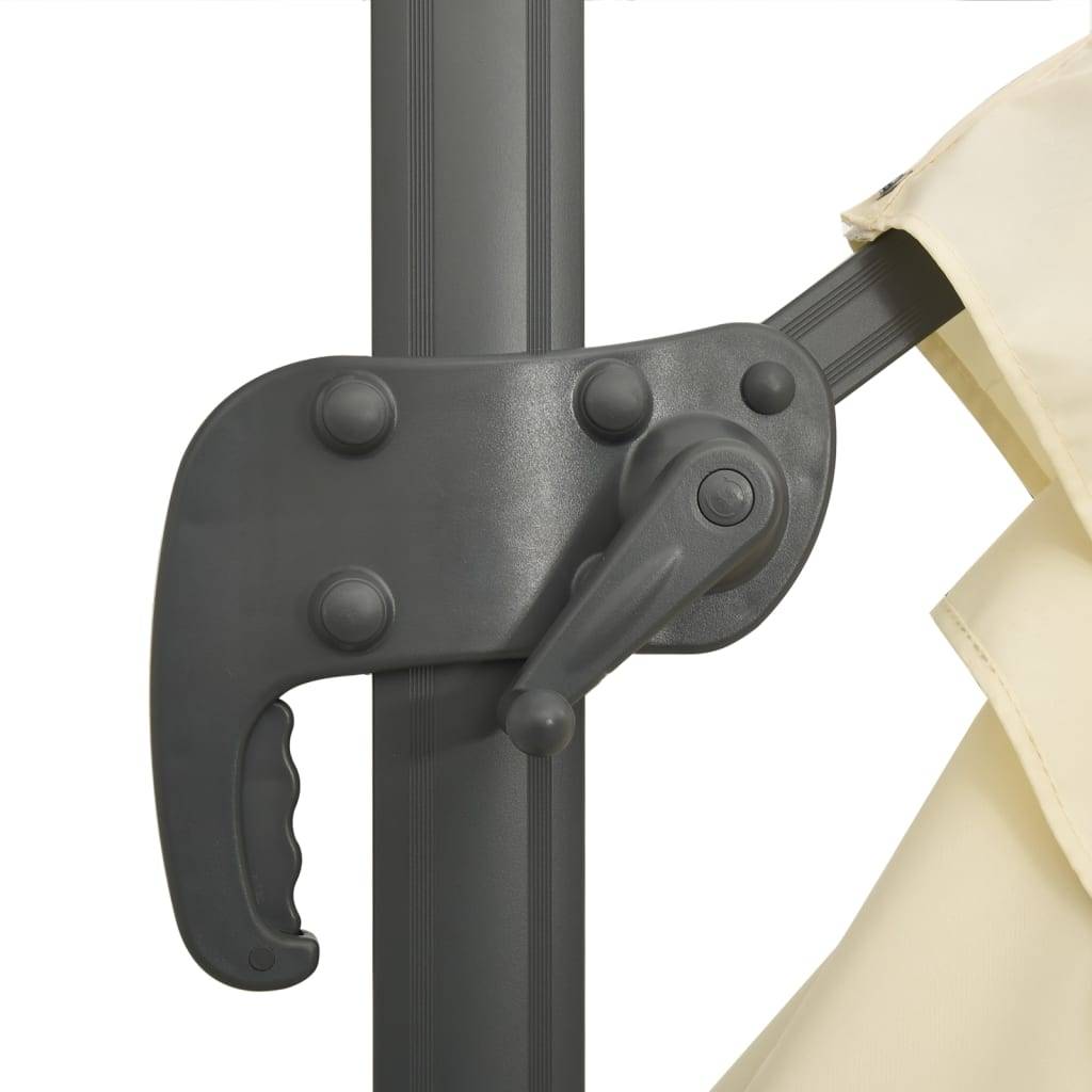 Helloshop26 - Parasol meuble de jardin cantilever à double toit blanc 400 x 300 cm sable - Imagen 7