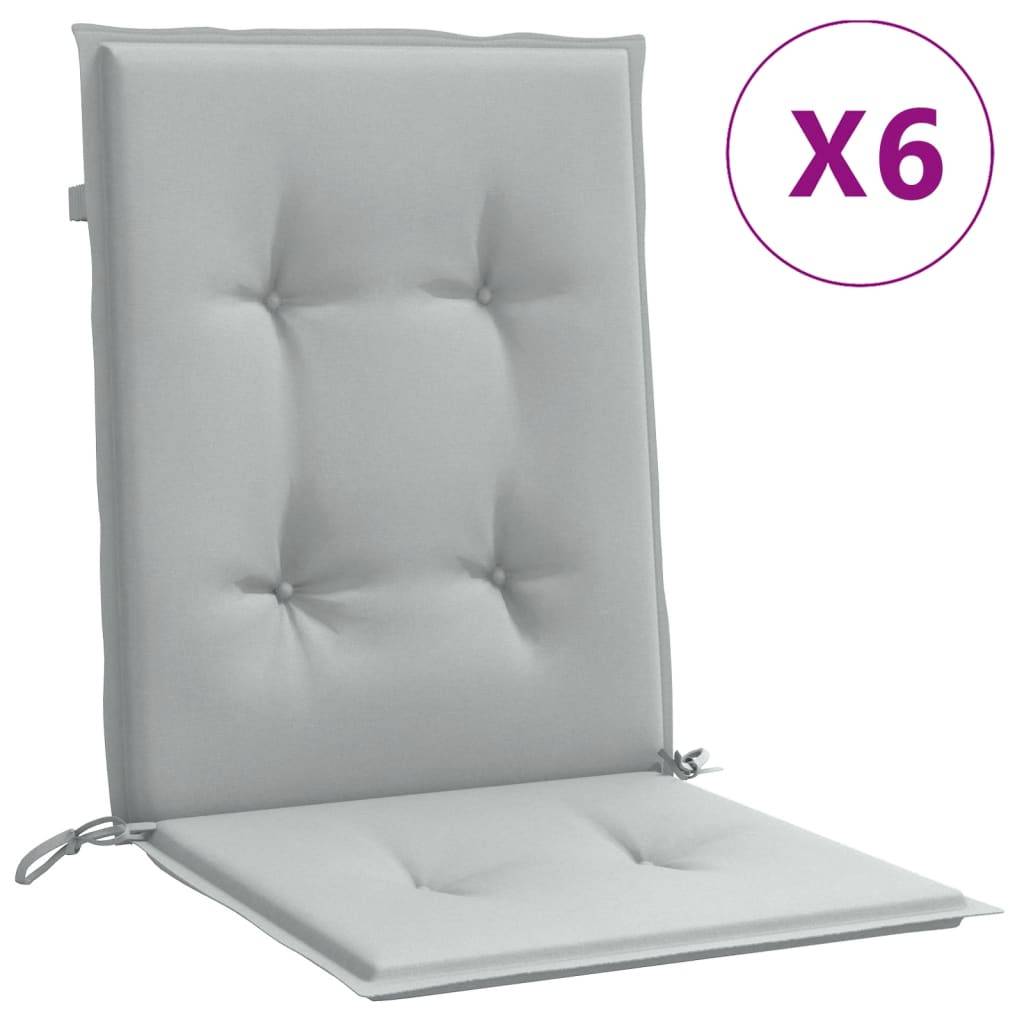 ComfortXL - Lot de 6 Coussins Dossier Bas Polyester Anti-glisse pour Chaise de Jardin Gris Clair Mélangé 100x50cm – ComfortXL Outdoor Living - Image 2