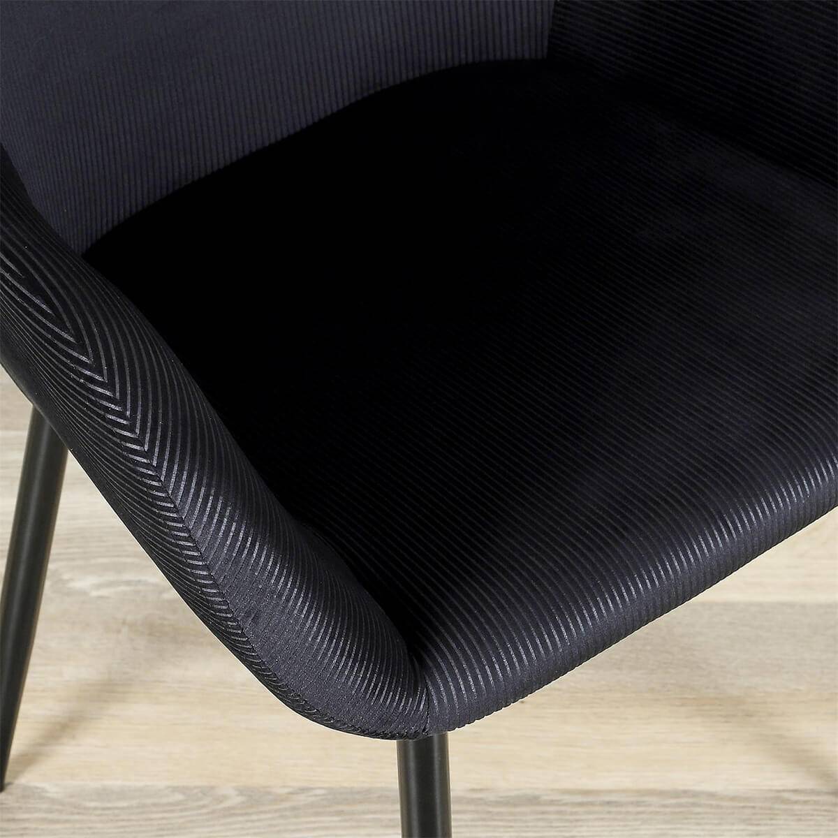 ALTOBUY - Lot de 2 Fauteuils Velours Côtelé Noir - ALESSIA - Image 7