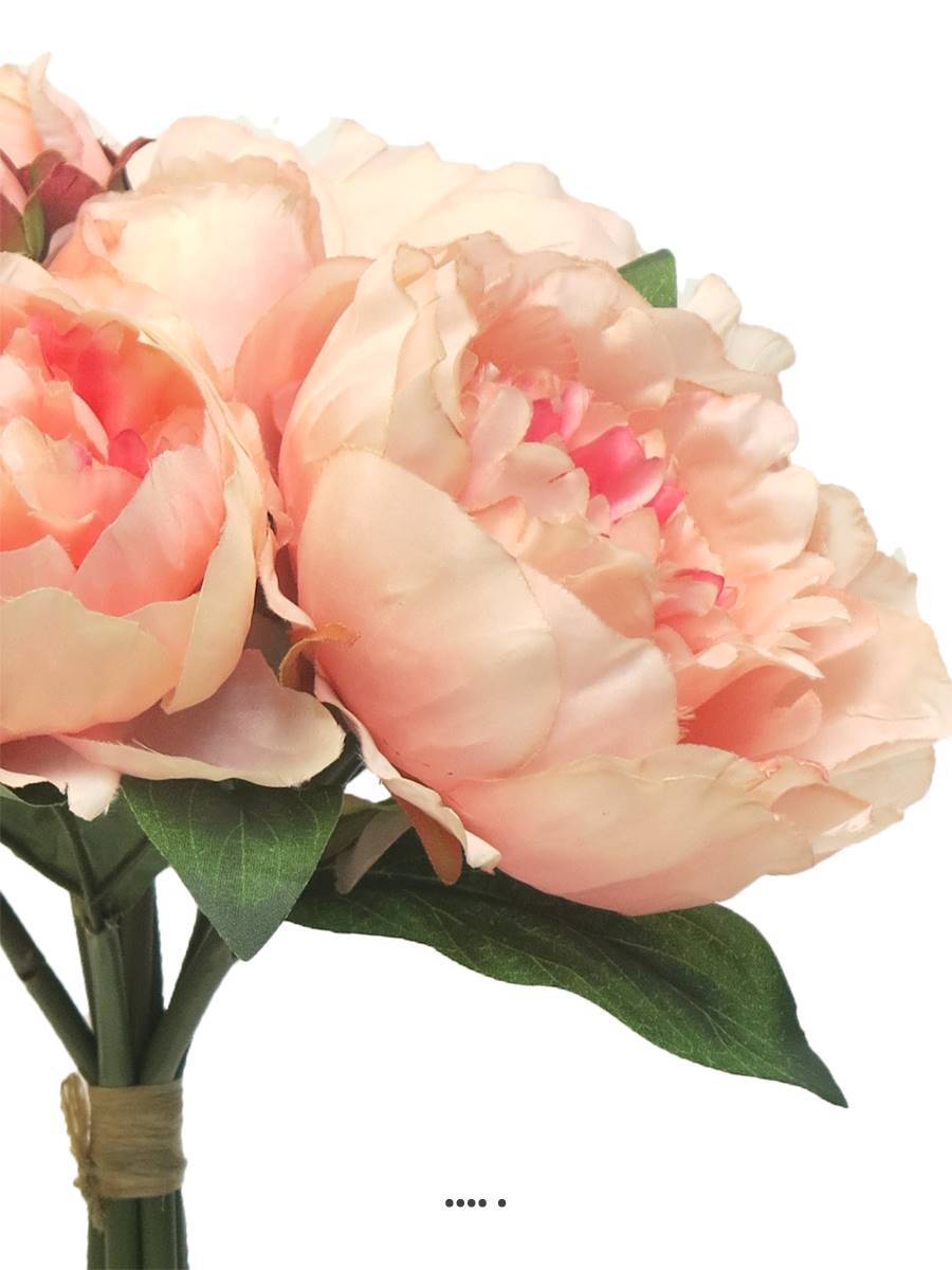 Bouquet de Pivoines artificielles 8 têtes D28cm H34cm Rose pâle - BEST - couleur: Rose pâle - Image 3