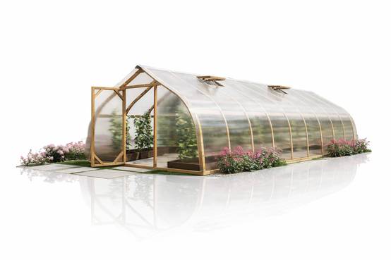 Serre en bois 24m² Norhage Tre 300 - Polycarbonate 16mm - Image 1