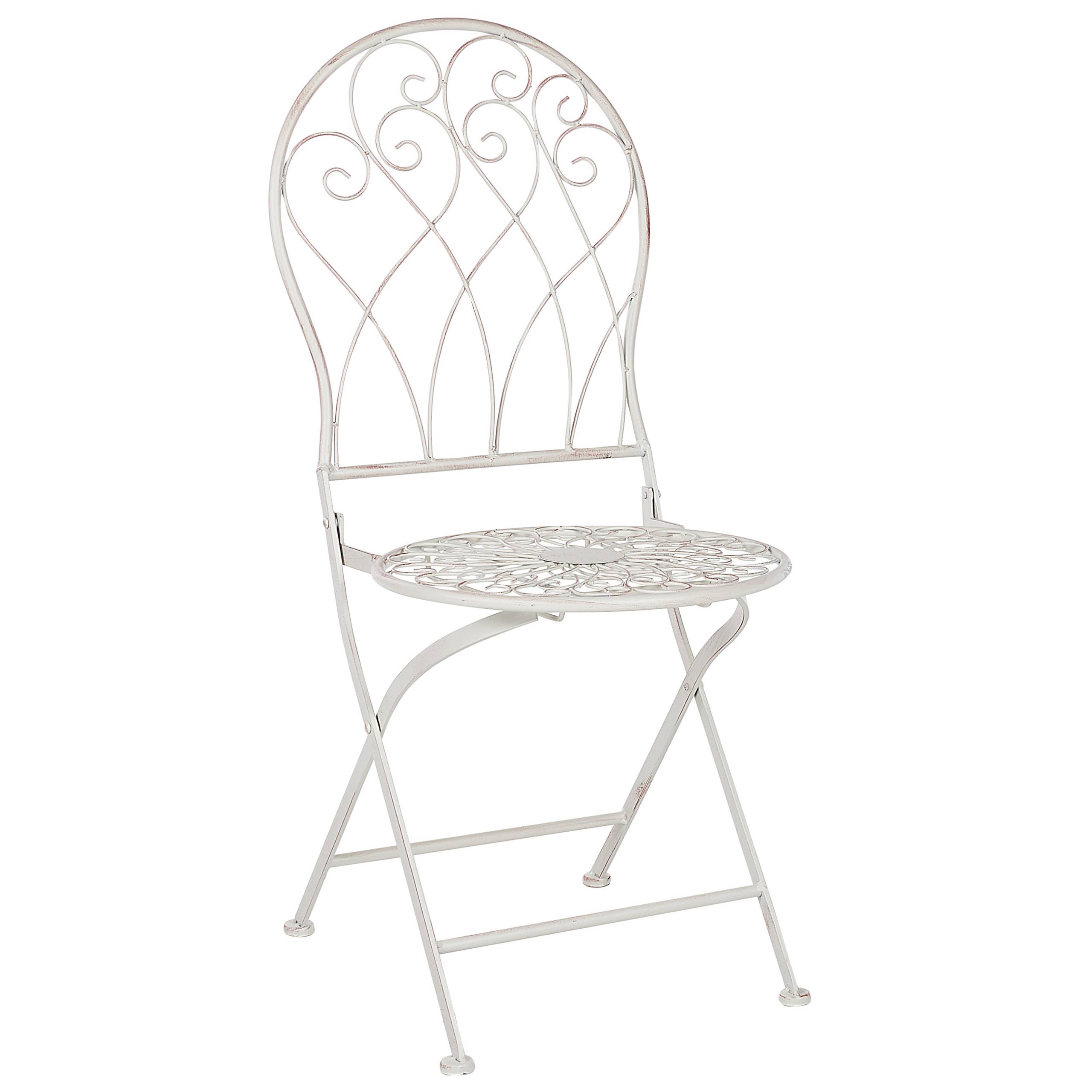 Beliani - Chaise de jardin Métal Blanc STIFFE - Beliani - Imagen 5