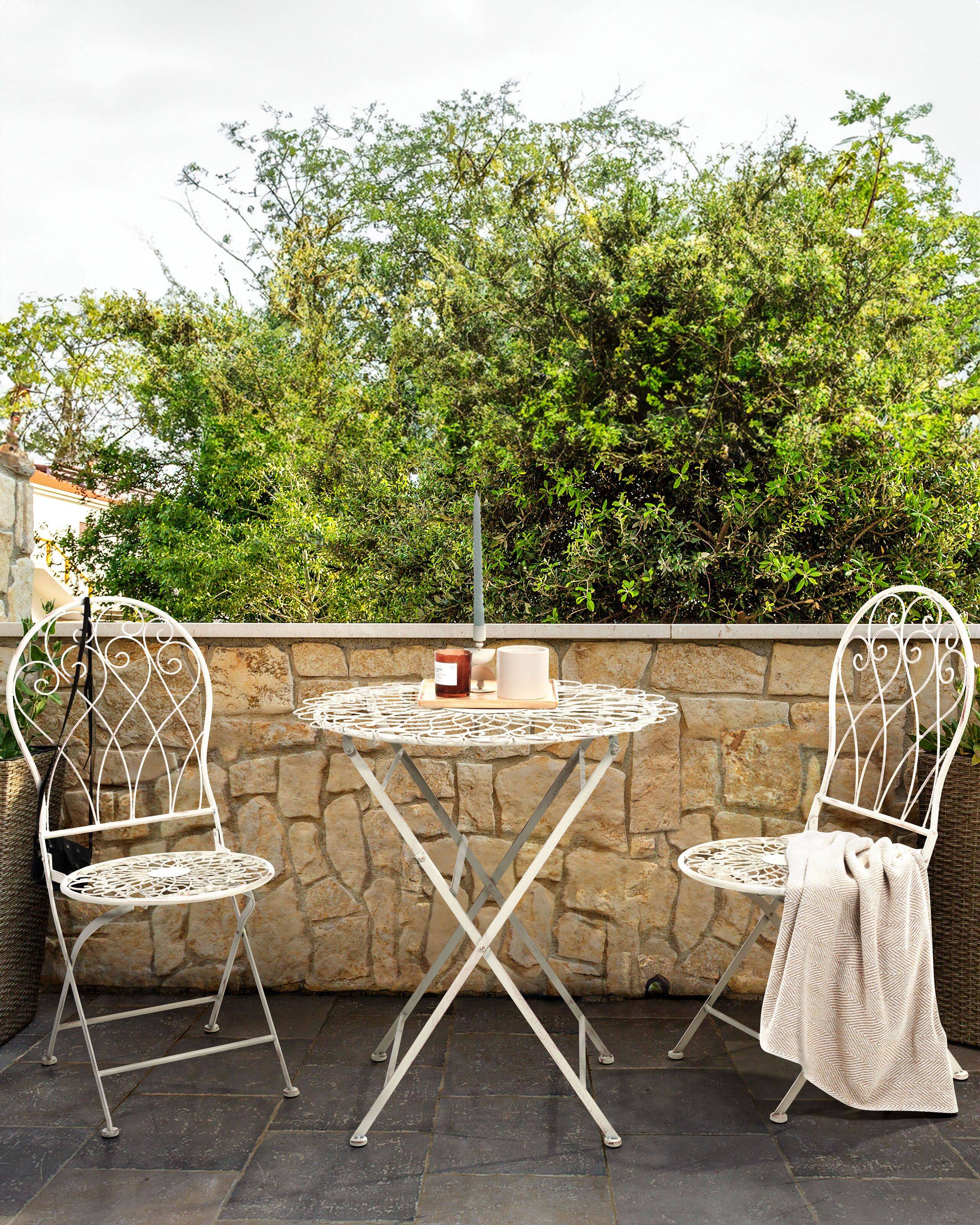 Beliani - Chaise de jardin Métal Blanc STIFFE - Beliani - Imagen 1