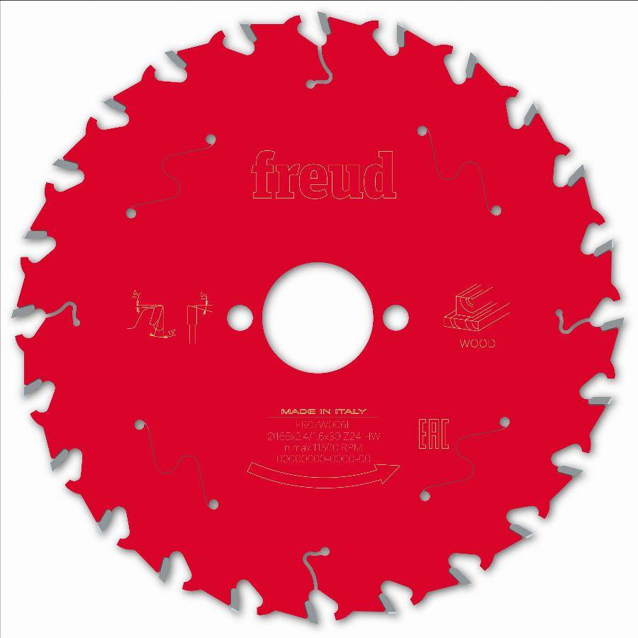 Lame pour scie circulaire portative FREUD - Ø165 2,4/1,6 AL30 Z24 BA 15° - F03FS09691 -FR07W006H - Imagen 1