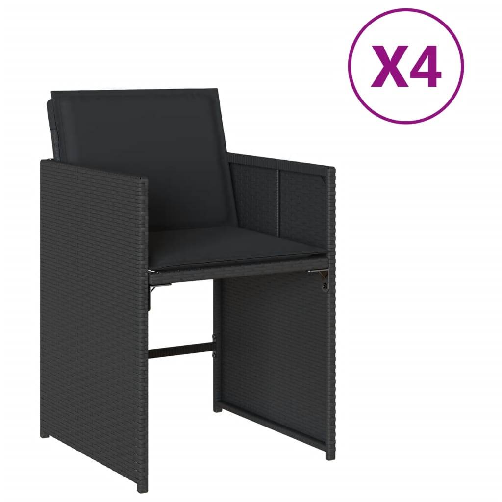 Chaise bois composite 4 places rotin noir  50,5 x 54 x 79 cm  - Prolenta premium  p390.9 - Image 1