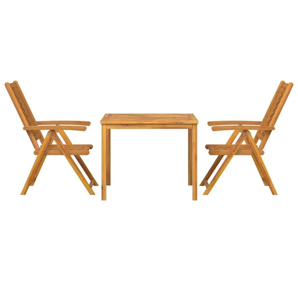 Ensemble de salle à manger jardin bois d'acacia massif marron 90 x 150 x 74 cm (3 pièces) - PANGIVO - Image 7