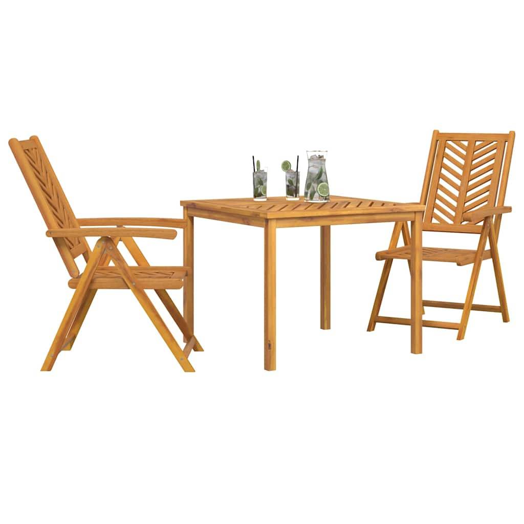 Ensemble de salle à manger jardin bois d'acacia massif marron 90 x 150 x 74 cm (3 pièces) - PANGIVO - Image 3
