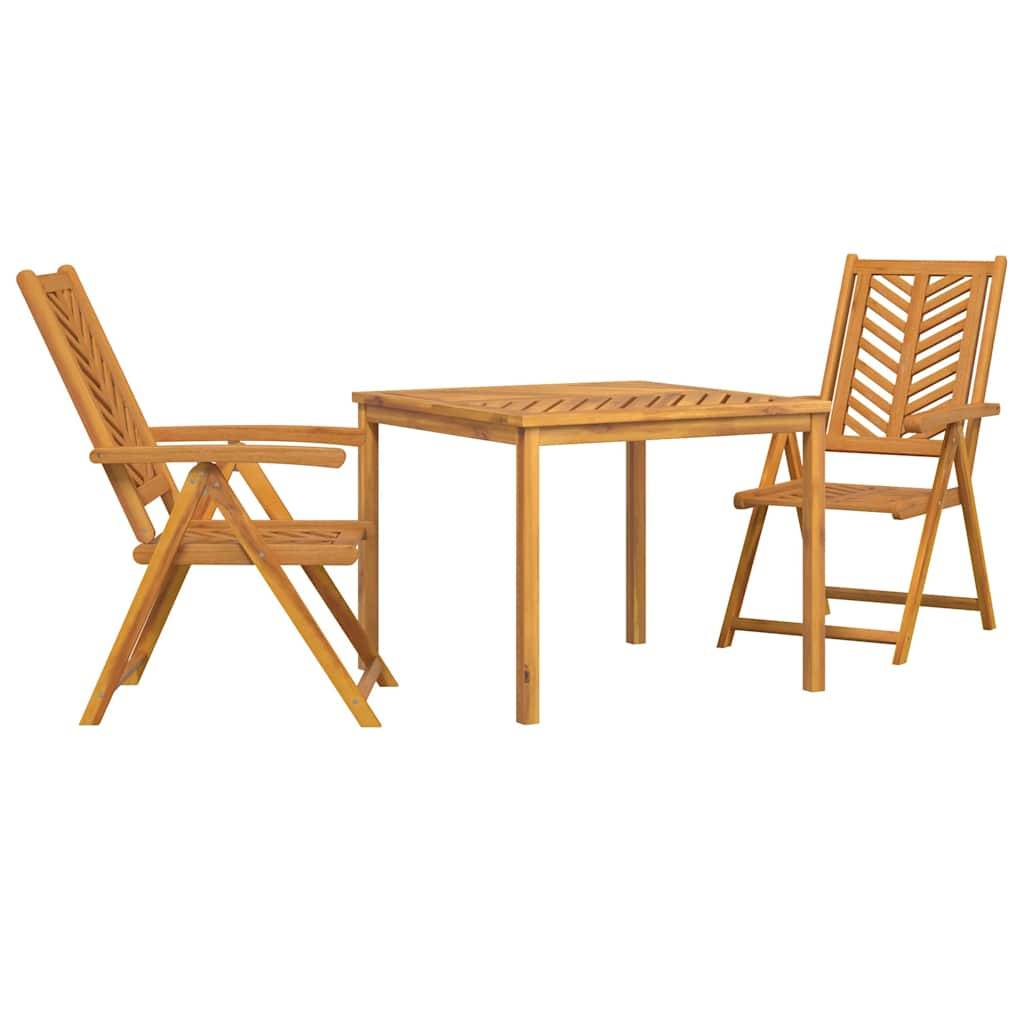 Ensemble de salle à manger jardin bois d'acacia massif marron 90 x 150 x 74 cm (3 pièces) - PANGIVO - Image 2