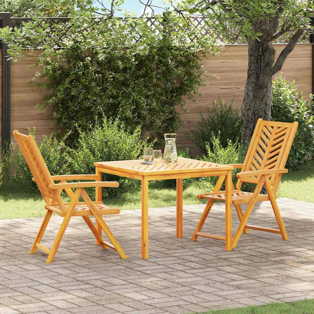 Ensemble de salle à manger jardin bois d'acacia massif marron 90 x 150 x 74 cm (3 pièces) - PANGIVO - Image 1