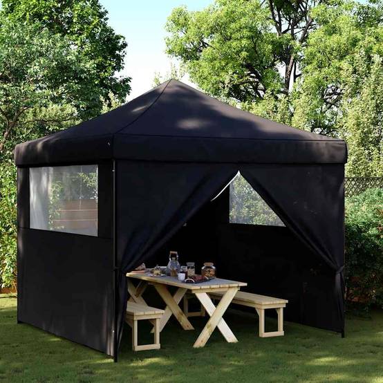 ComfortXL - Tonnelle de réception pliante acier jardin protection insectes 3x3m noire - ComfortXL Outdoor Living - Image 1