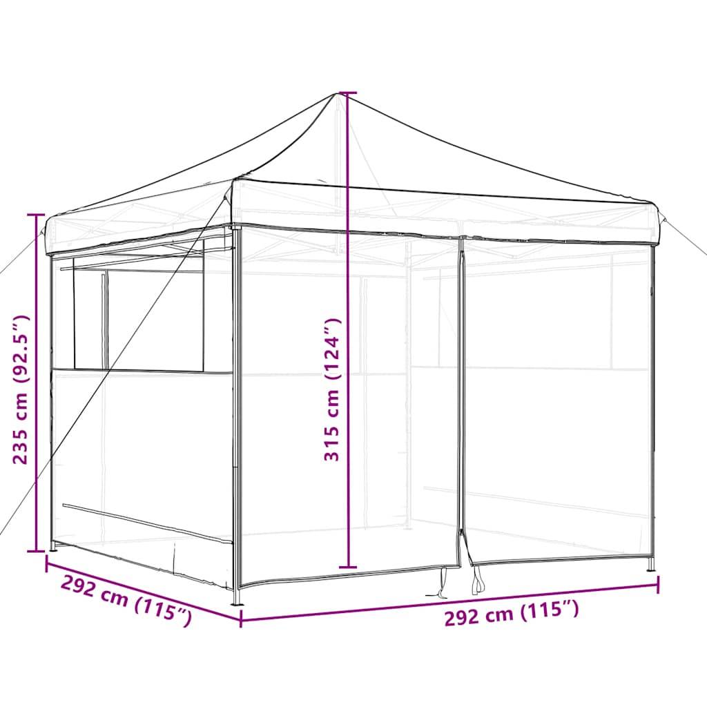 ComfortXL - Tonnelle de réception pliante acier jardin protection insectes 3x3m noire - ComfortXL Outdoor Living - Image 8
