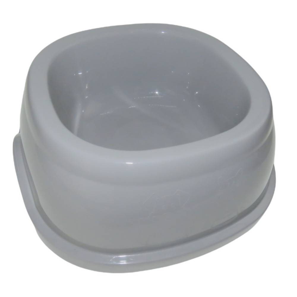 Ecuelle carrée 2 litres, gris en plastique, pour chien - Image 4