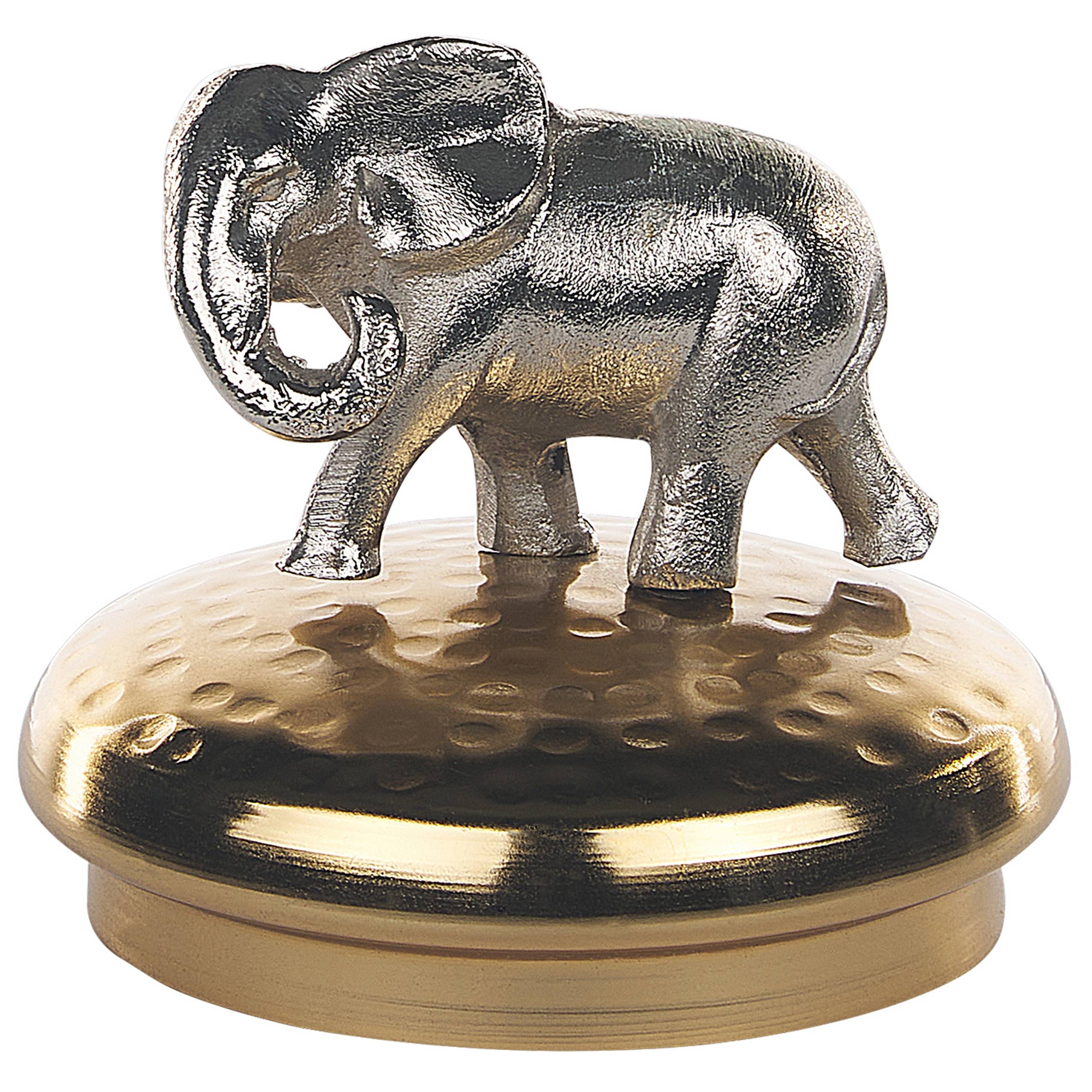 Beliani - Lot de 2 Récipients Décoratifs en Aluminium Doré et Argenté Pots Couvercles d'Animaux Verre Transparent - Imagen 7