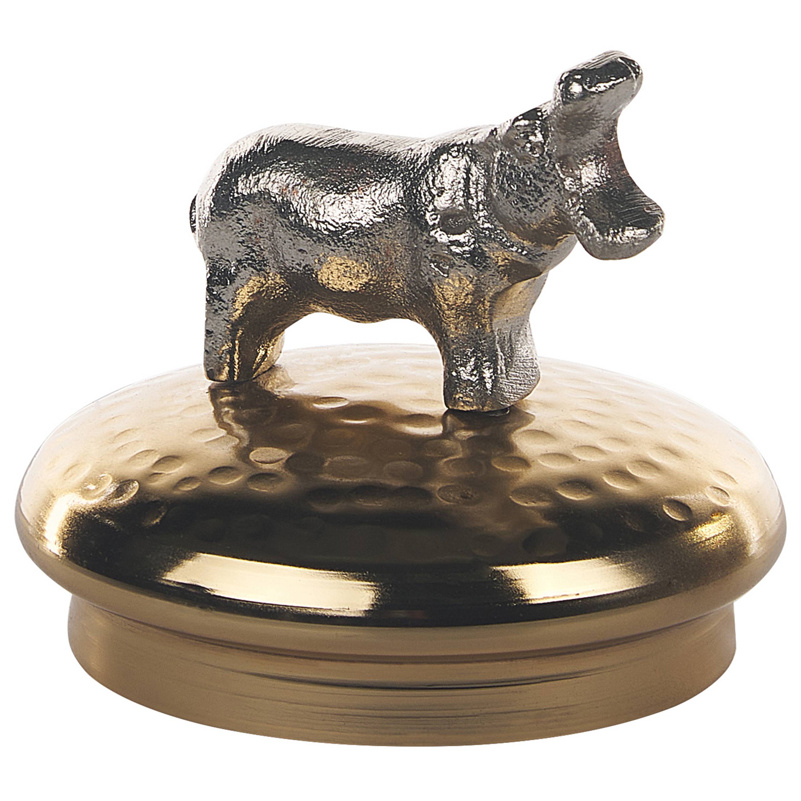 Beliani - Lot de 2 Récipients Décoratifs en Aluminium Doré et Argenté Pots Couvercles d'Animaux Verre Transparent - Imagen 6