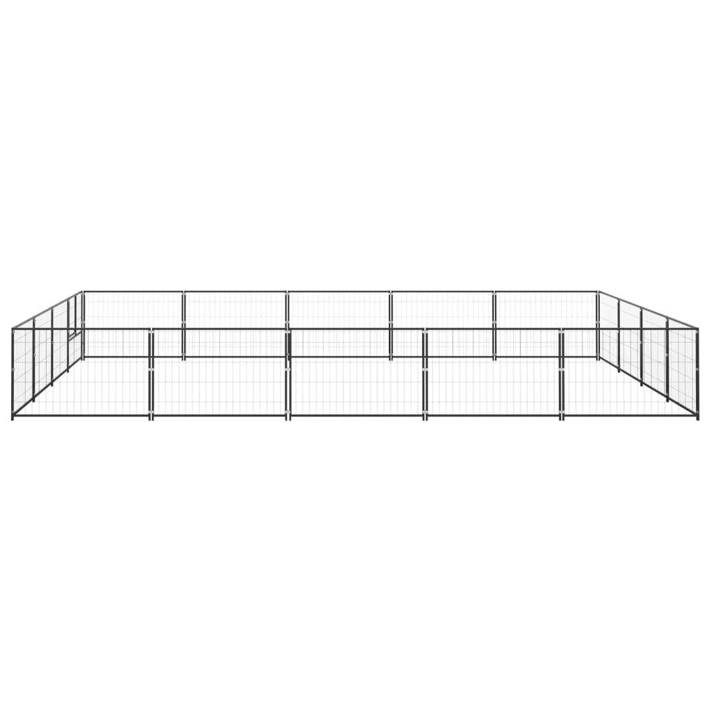 Helloshop26 - Chenil extérieur cage enclos parc animaux chien noir 20 m² acier - Imagen 3