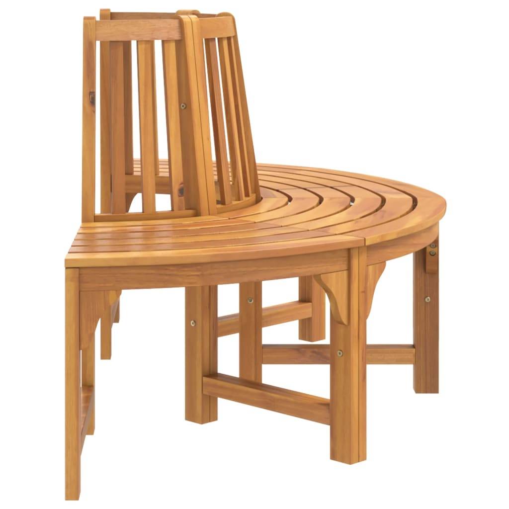 Helloshop26 - Banc de jardin meuble de patio d'extérieur terrasse demi-circulaire tour d'arbre diamètre 160cm bois massif eucalyptus - Imagen 3