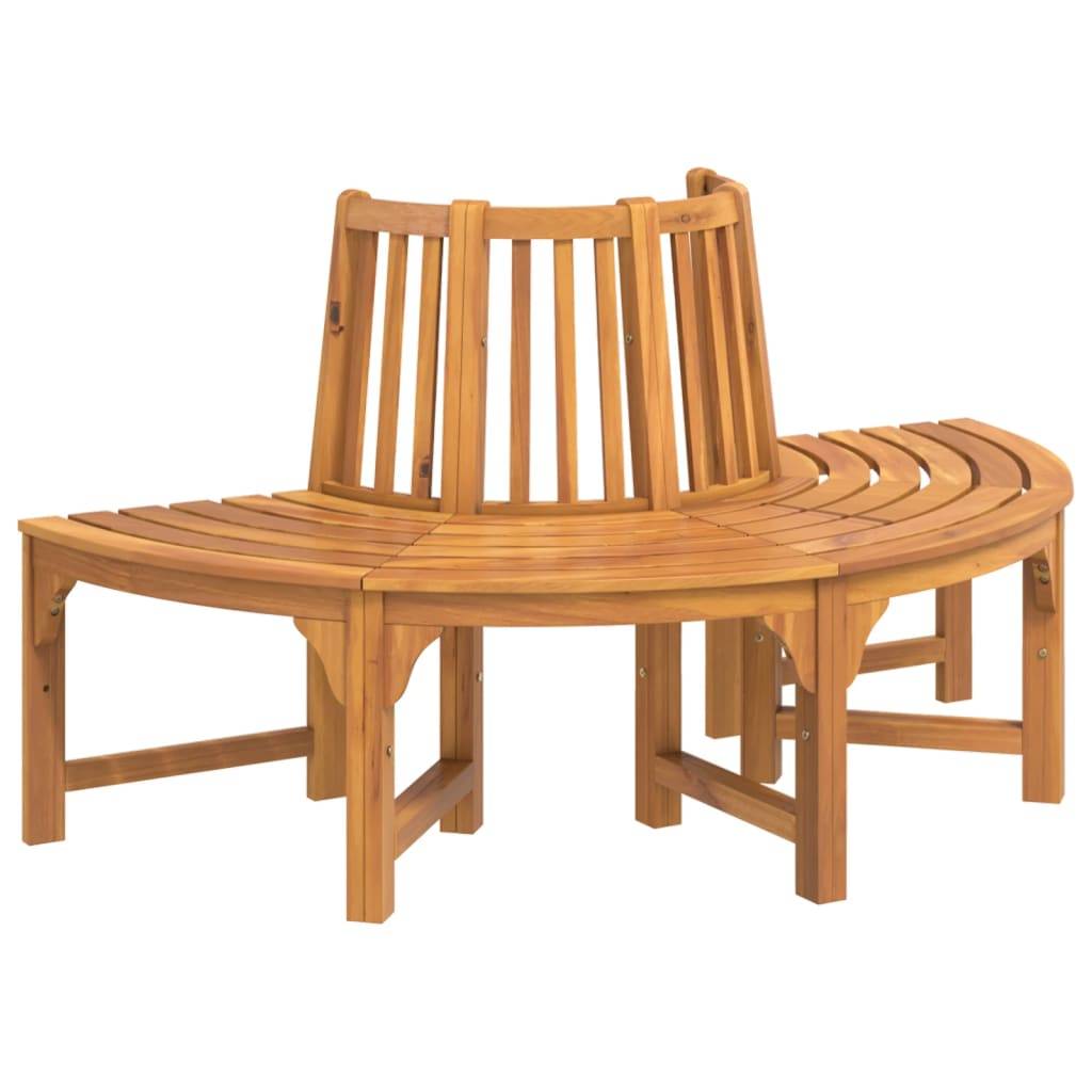 Helloshop26 - Banc de jardin meuble de patio d'extérieur terrasse demi-circulaire tour d'arbre diamètre 160cm bois massif eucalyptus - Imagen 1