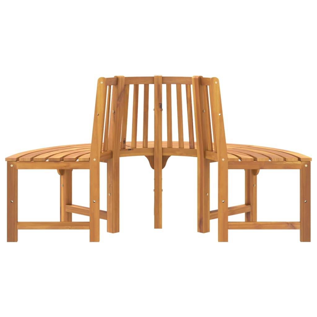 Helloshop26 - Banc de jardin meuble de patio d'extérieur terrasse demi-circulaire tour d'arbre diamètre 160cm bois massif eucalyptus - Imagen 4