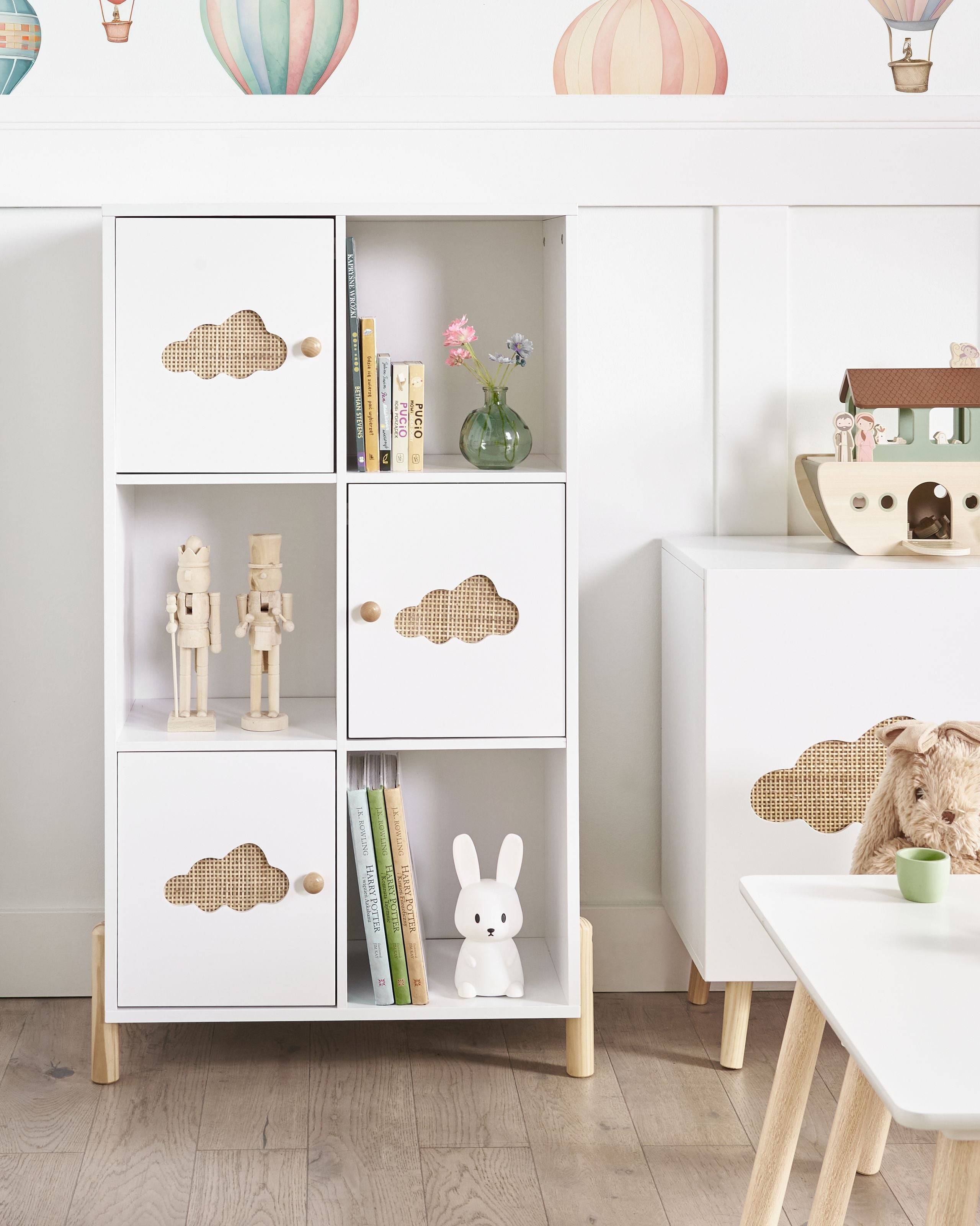 Beliani - Meuble de rangement MDF Blanc CLOUDY - 60x30x111- Beliani - Image 1