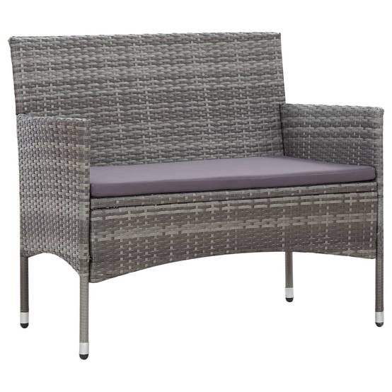 Maison Chic - Banc de jardin - Banc d'extérieur - Banquette 105 cm Résine tressée Gris - Imagen 2