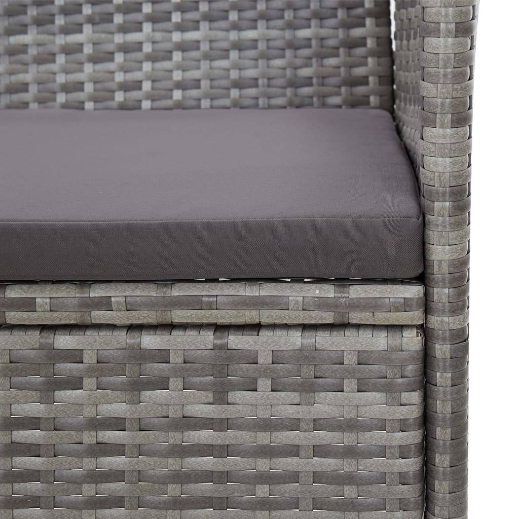 Maison Chic - Banc de jardin - Banc d'extérieur - Banquette 105 cm Résine tressée Gris - Imagen 5