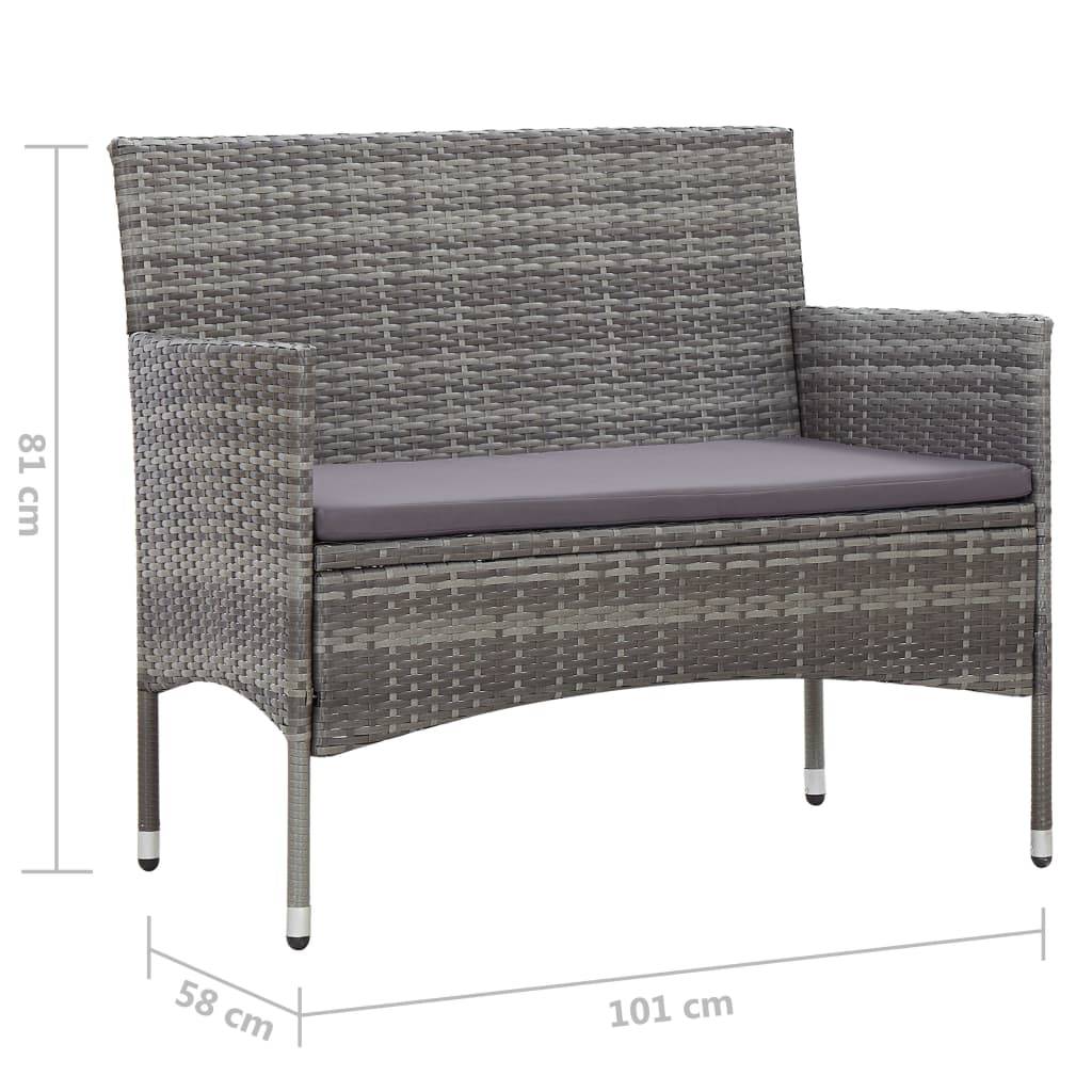 Maison Chic - Banc de jardin - Banc d'extérieur - Banquette 105 cm Résine tressée Gris - Imagen 6