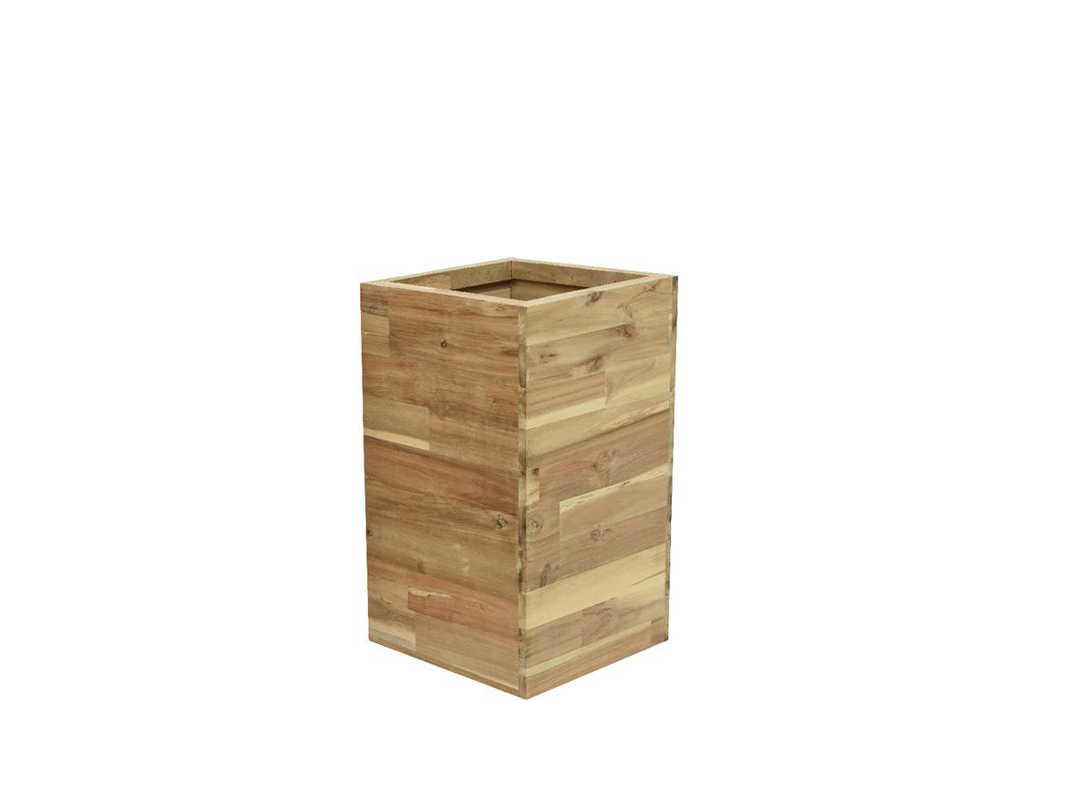 Jardideco - Lot de deux cache-pots carrés en bois d'acacia - Jardideco - Imagen 3