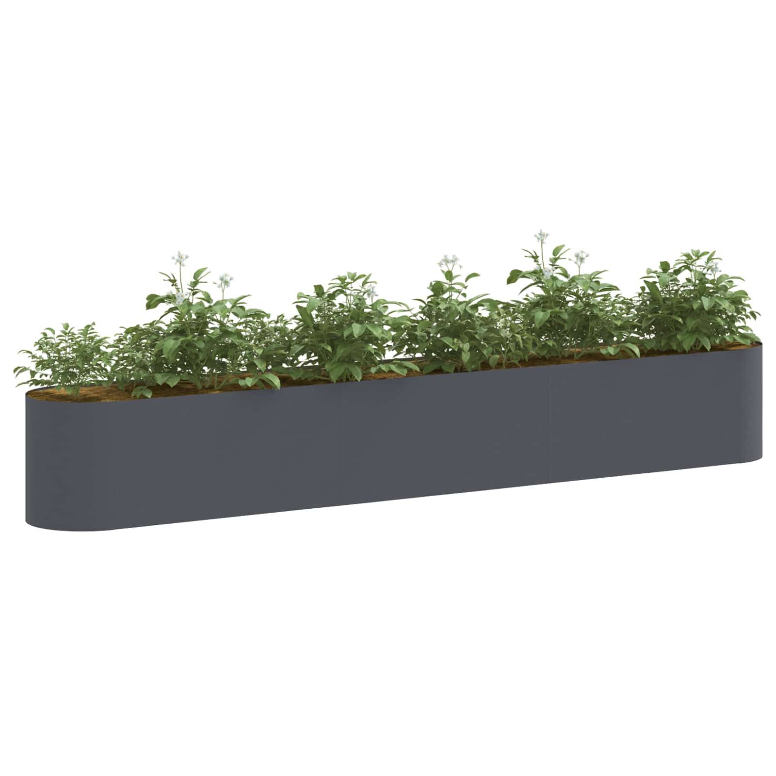 ComfortXL - Carré potager acier extérieur légumes herbes design sans fond 280x40x40cm anthracite - ComfortXL Outdoor Living - Image 3