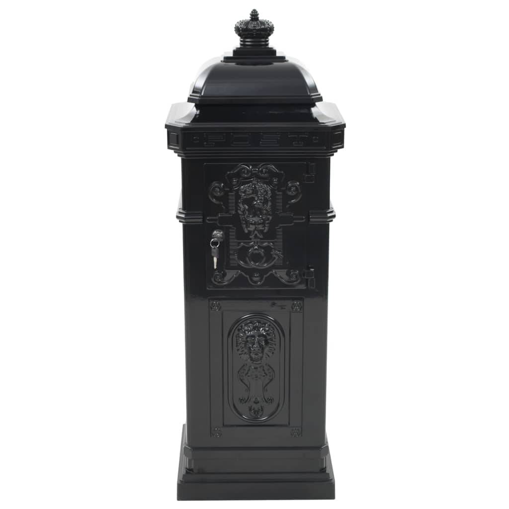 Boîte aux lettres à pilier aluminium vintage antirouille noir - Image 7