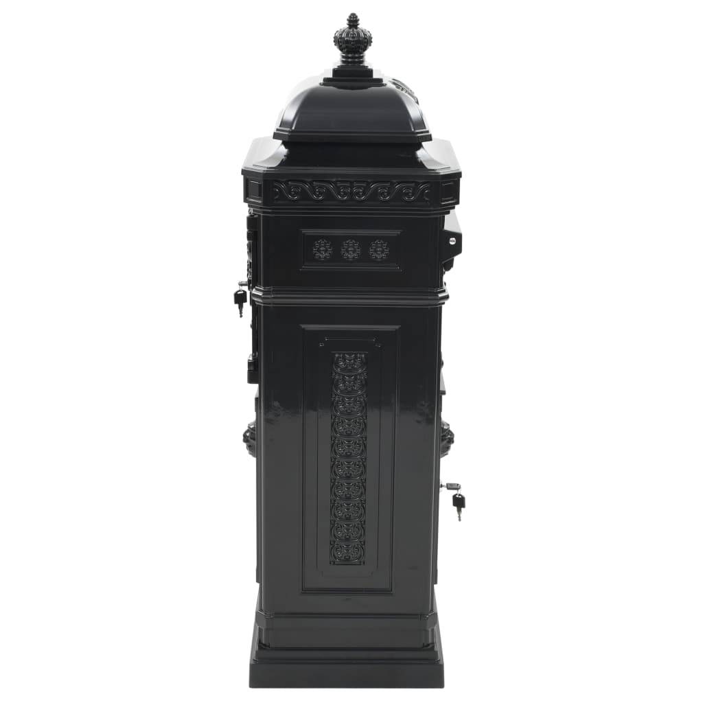 Boîte aux lettres à pilier aluminium vintage antirouille noir - Image 5