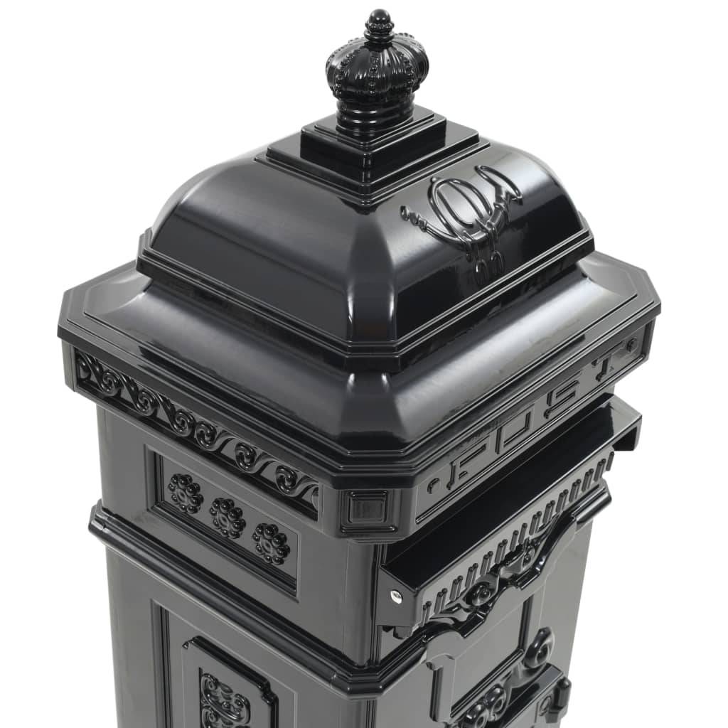 Boîte aux lettres à pilier aluminium vintage antirouille noir - Image 9