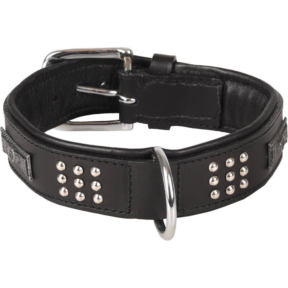 Collier Cuir SEDONA noir taille M 34-40 cm pour chien. - Imagen 1