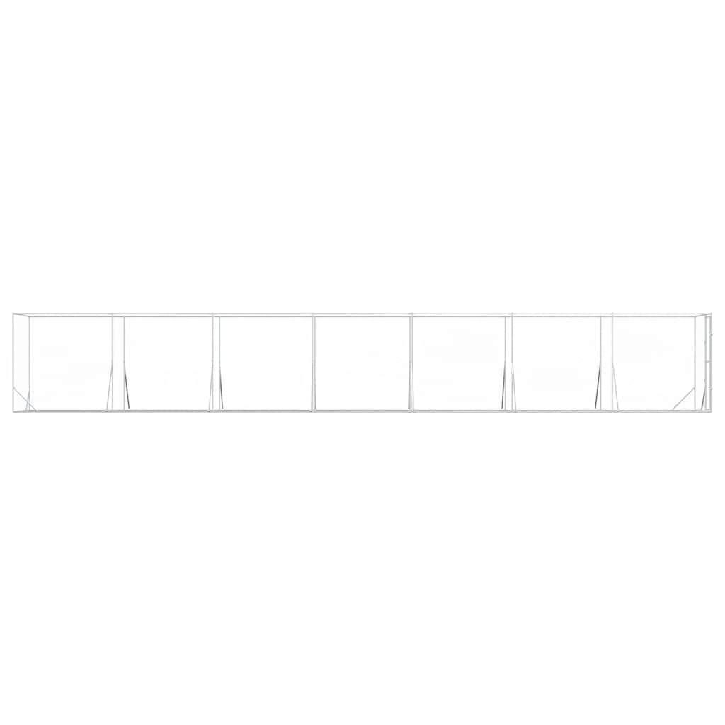 Chenil d'extérieur acier galvanisé argenté 200 x 1400 x 200 cm - PANGIVO - Image 5