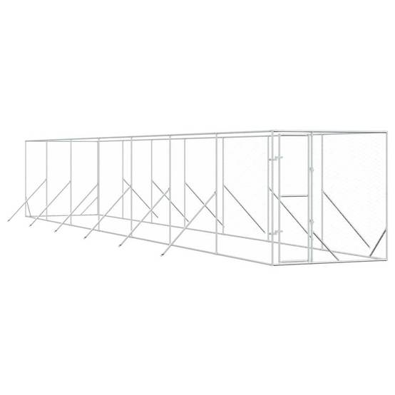 Chenil d'extérieur acier galvanisé argenté 200 x 1400 x 200 cm - PANGIVO - Image 2