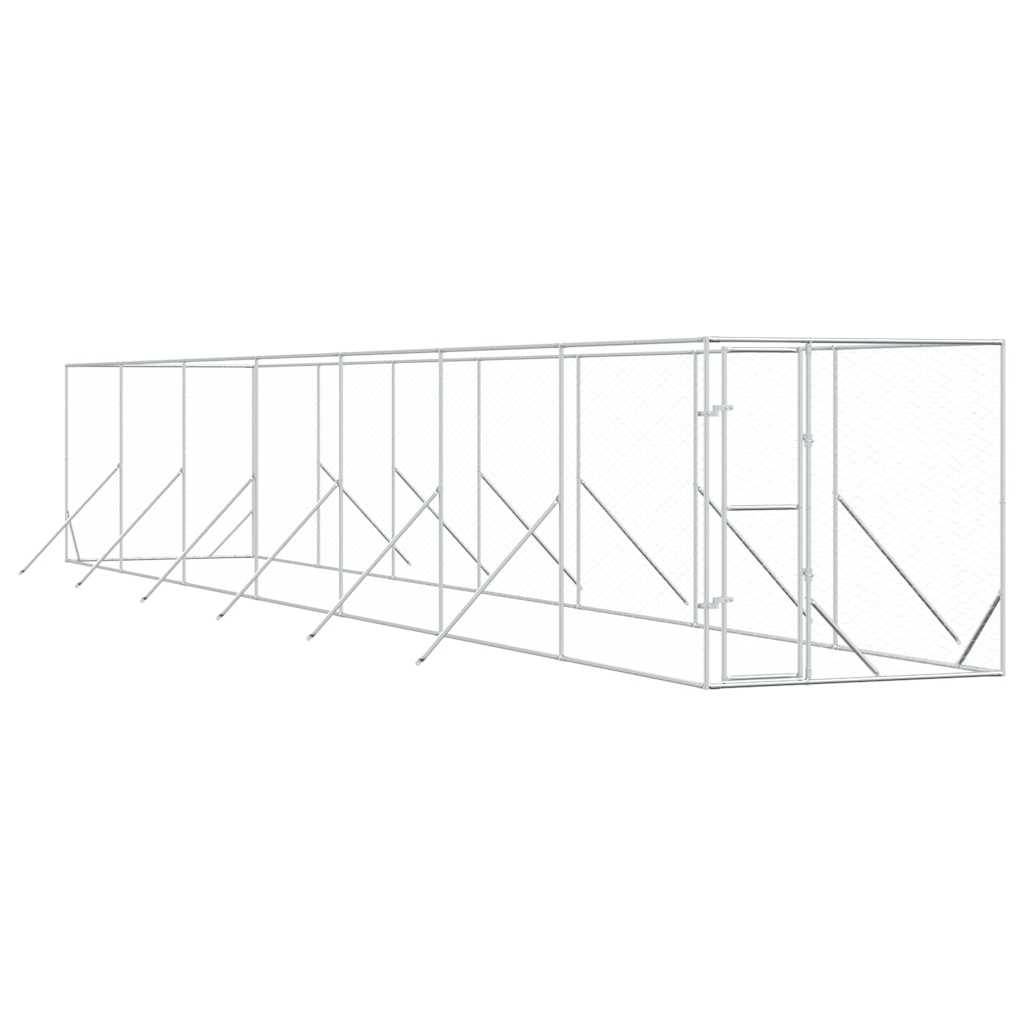 Chenil d'extérieur acier galvanisé argenté 200 x 1400 x 200 cm - PANGIVO - Image 2
