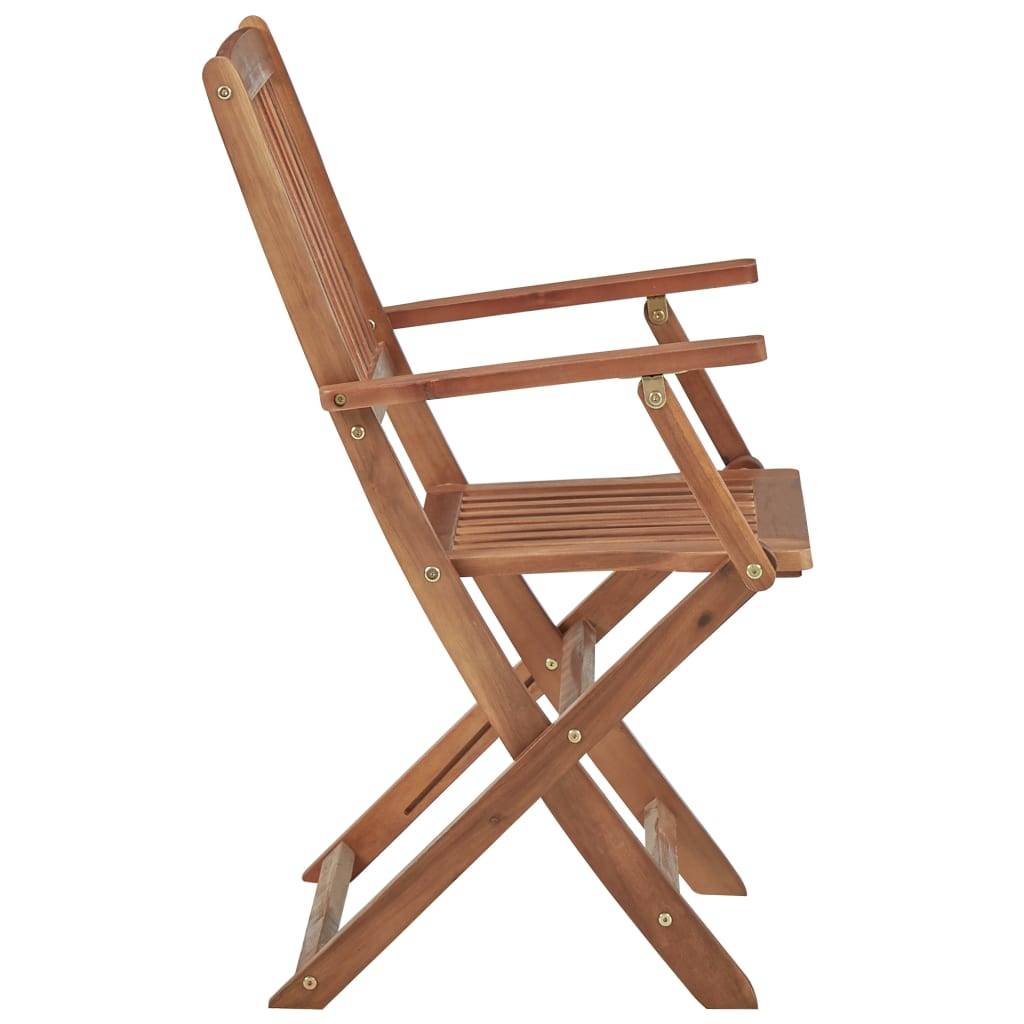 Chaises de jardin pliables bois d'acacia taupe 54 x 57 x 91 cm - PANGIVO - Image 6