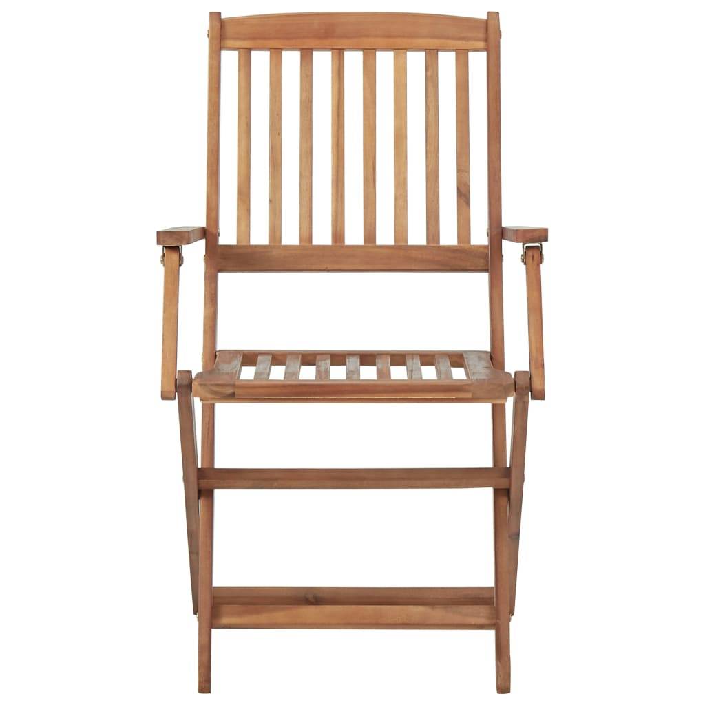 Chaises de jardin pliables bois d'acacia taupe 54 x 57 x 91 cm - PANGIVO - Image 5