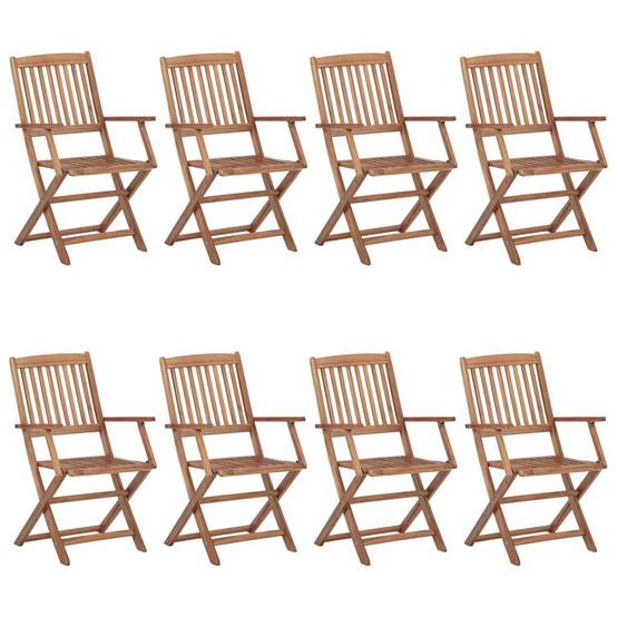 Chaises de jardin pliables bois d'acacia taupe 54 x 57 x 91 cm - PANGIVO - Image 2