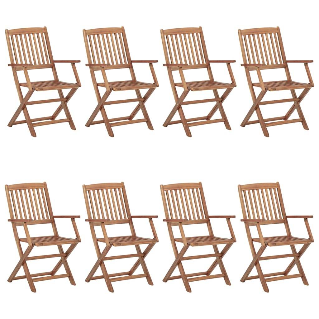 Chaises de jardin pliables bois d'acacia taupe 54 x 57 x 91 cm - PANGIVO - Image 2